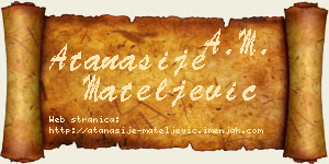 Atanasije Mateljević vizit kartica